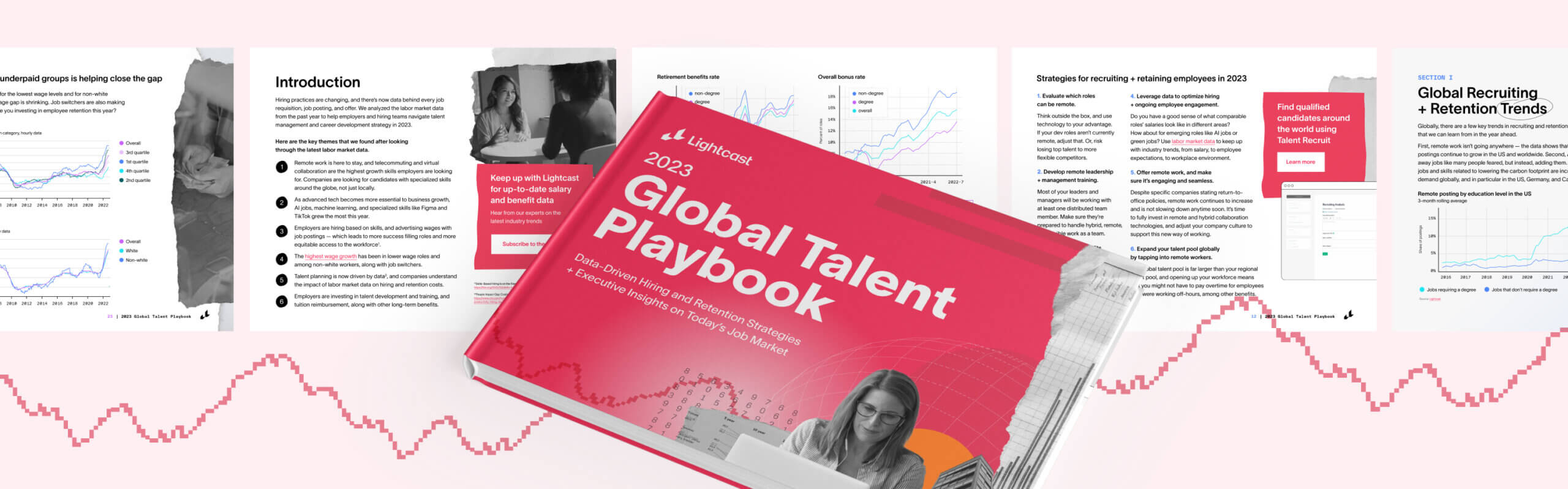 Lightcast Global Talent Playbook report and some interior pages