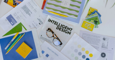 intelligent design design inspiration images on a table with glasses